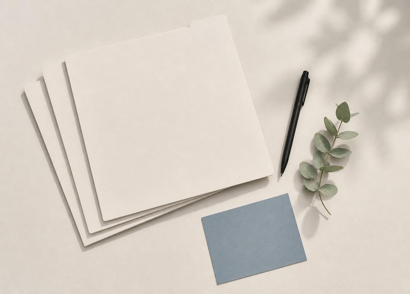 Neatly organized folders and notes